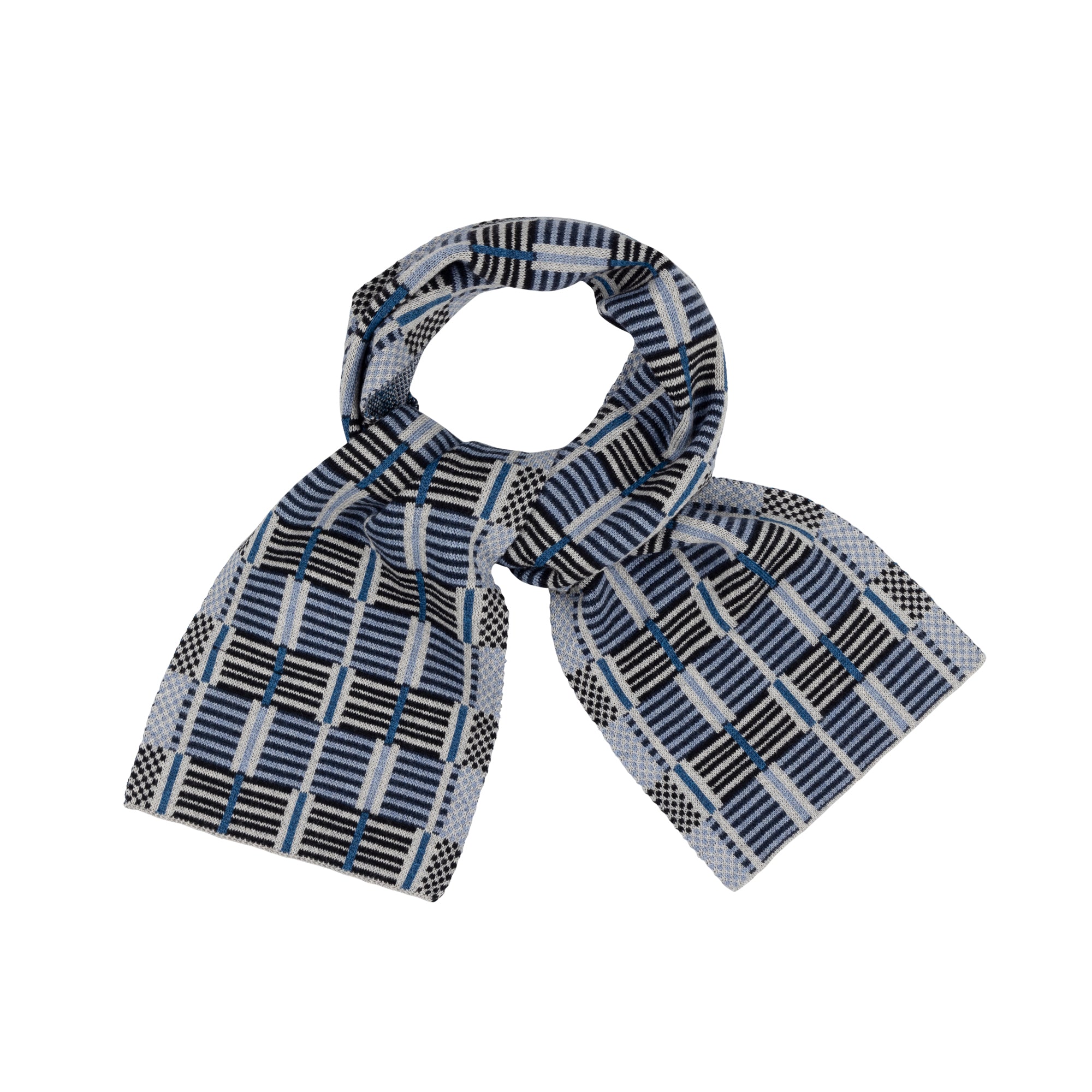 Plaid patterned scarf on a white background