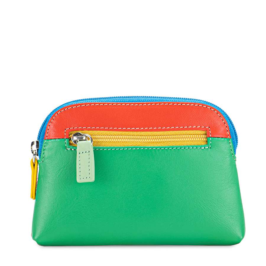 Colorful small pouch with a zipper on a white background