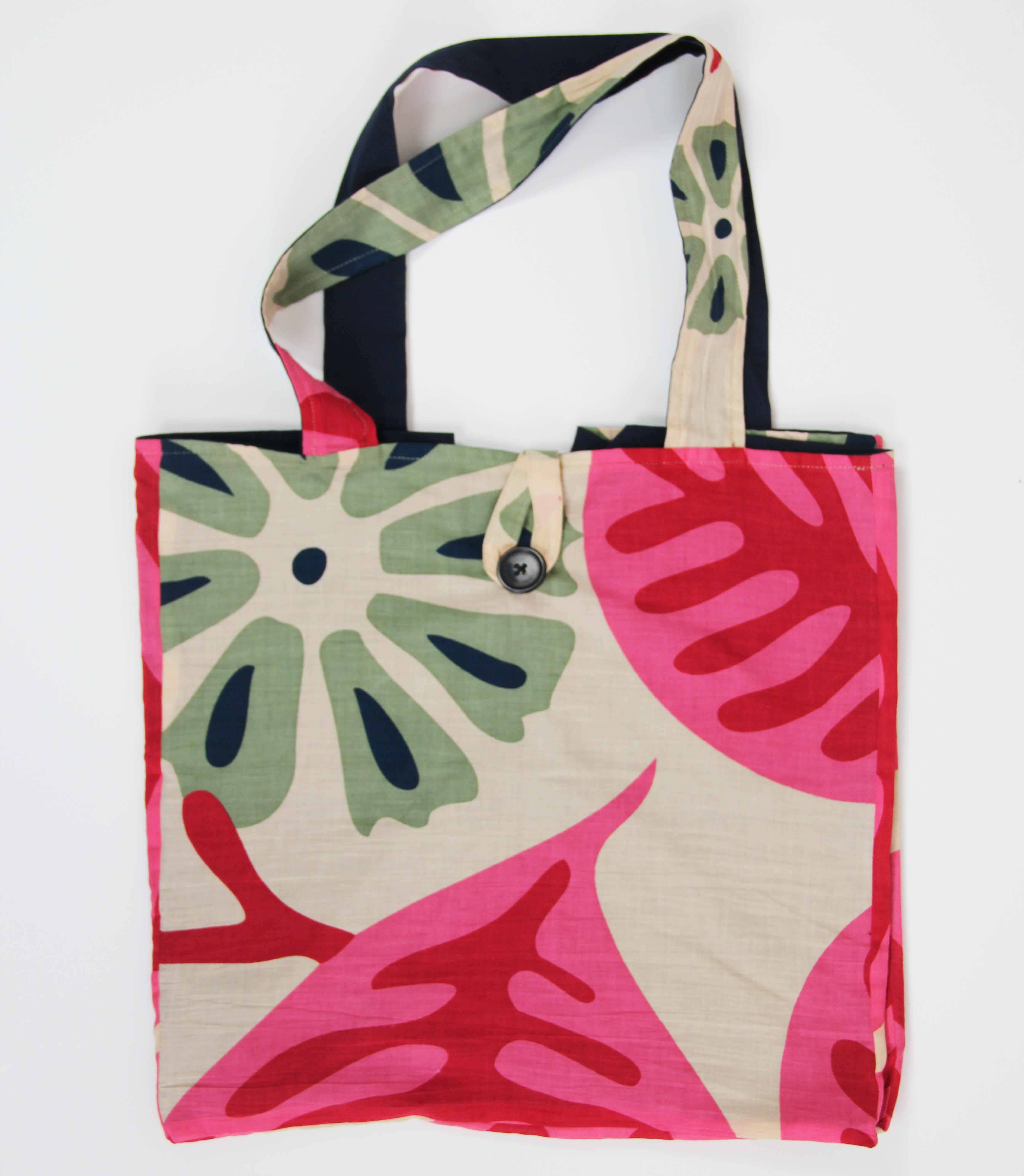 Upcycled Cotton Tote Bag Ecuador Rose Pink