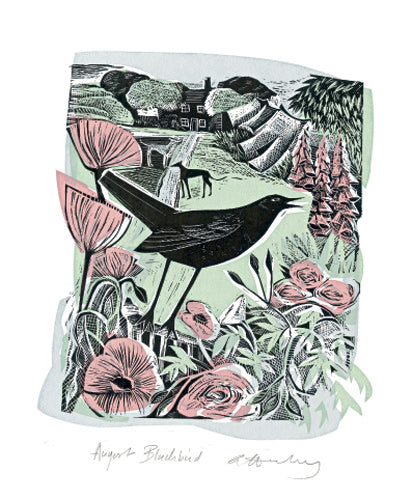August Blackbird Greeting Card