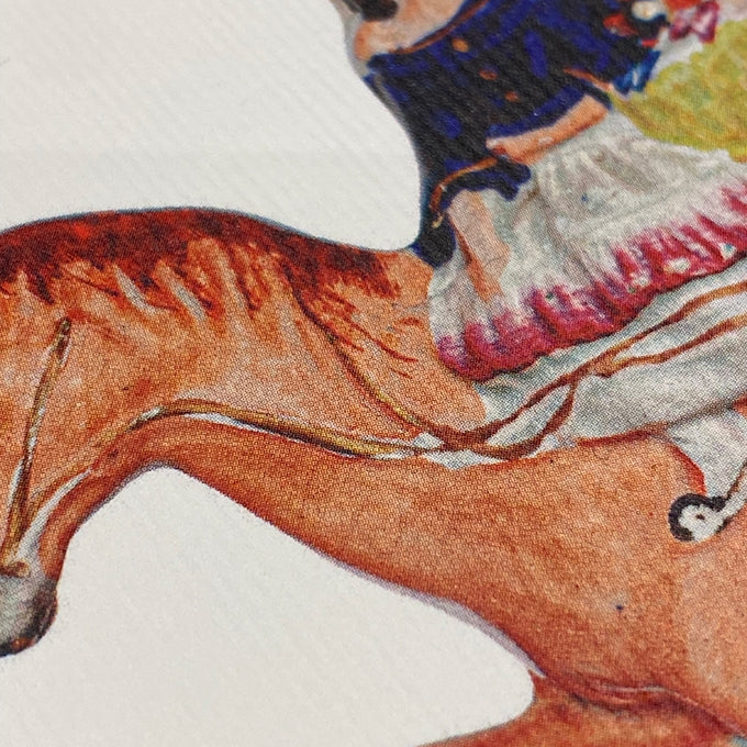 Close-up of a dog and a person in a decorative setting