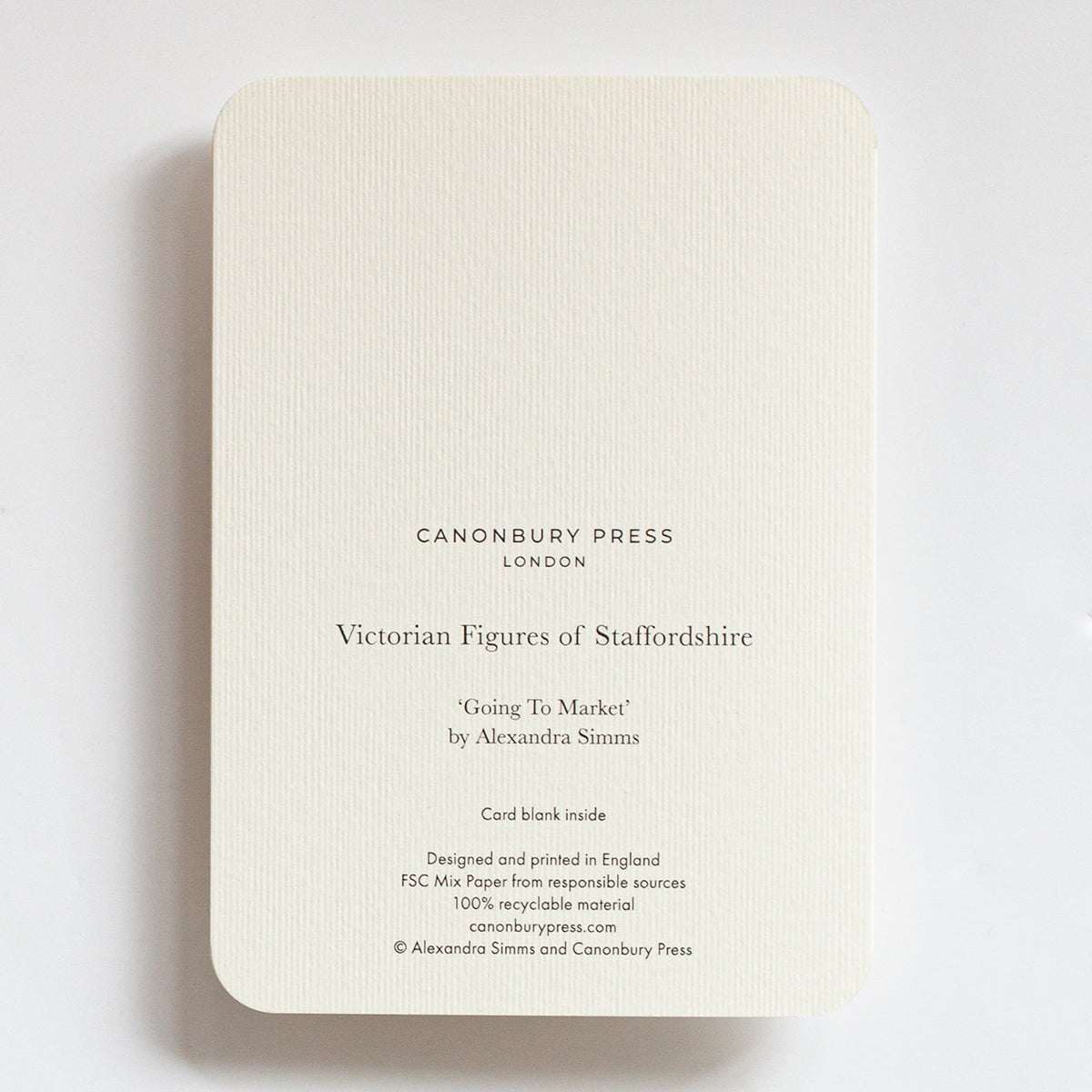 Card with text on a white background