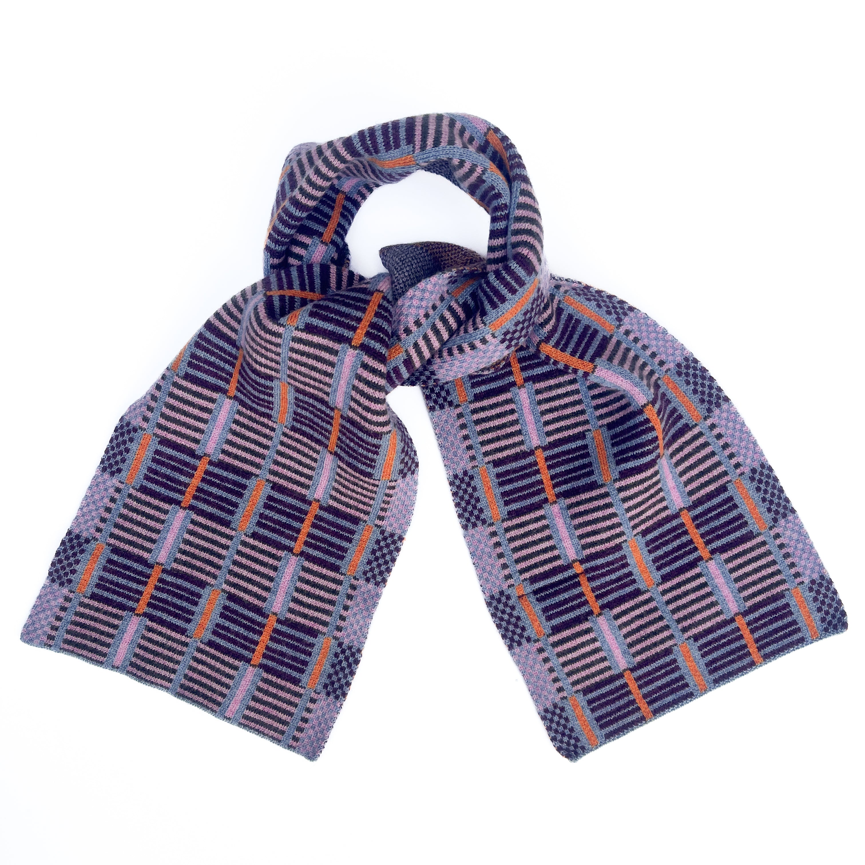 Plaid scarf with a handle on a white background