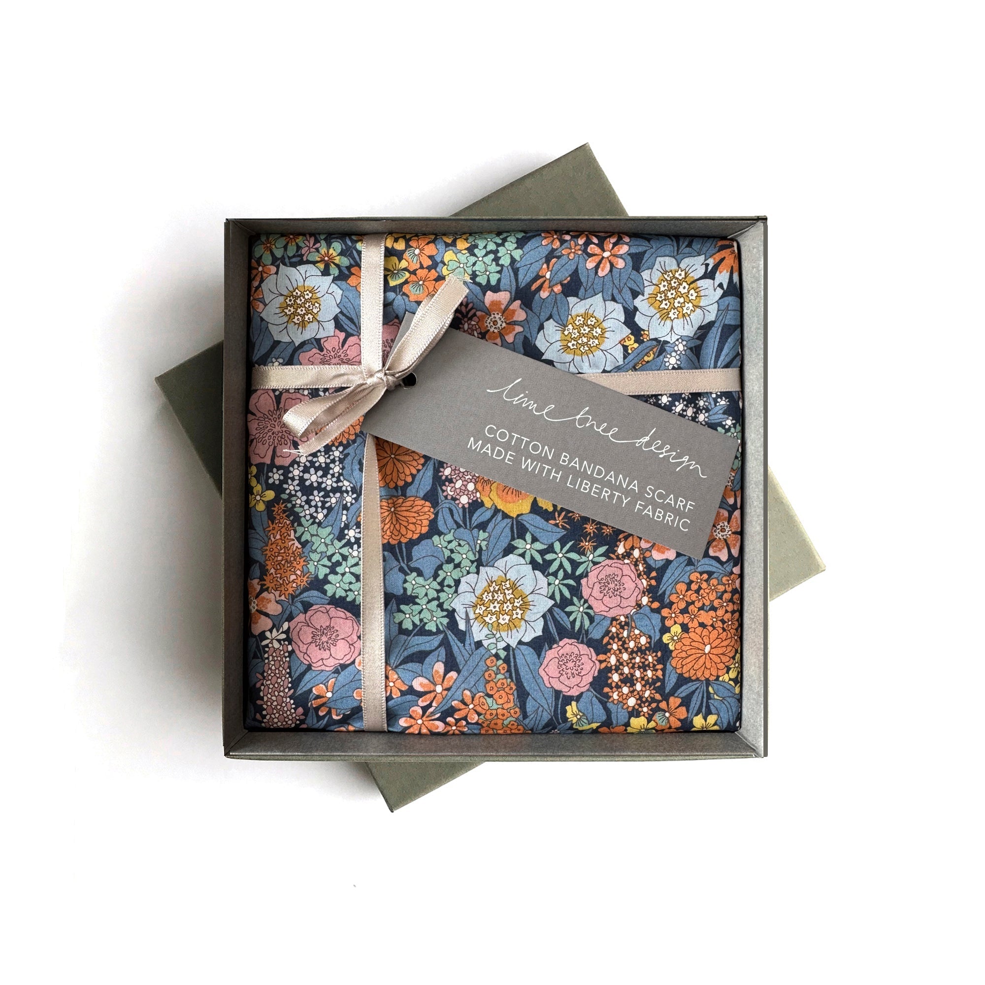 Square Bandana Scarf: Made from Liberty Fabric Lilac Ciara