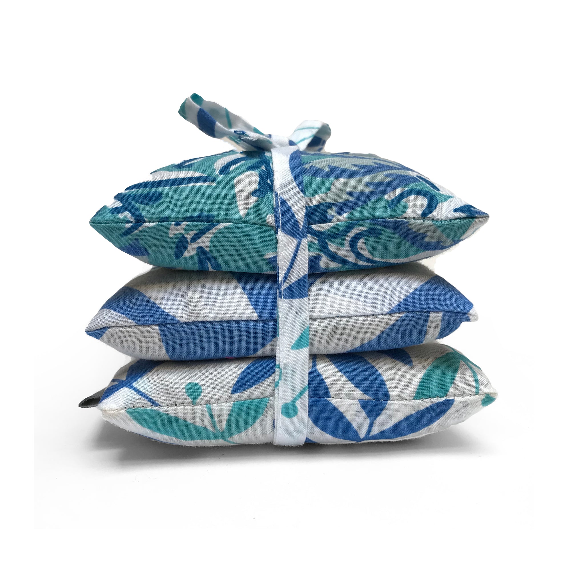 Stack of 3 Square Lavender Sachets - Turquoise