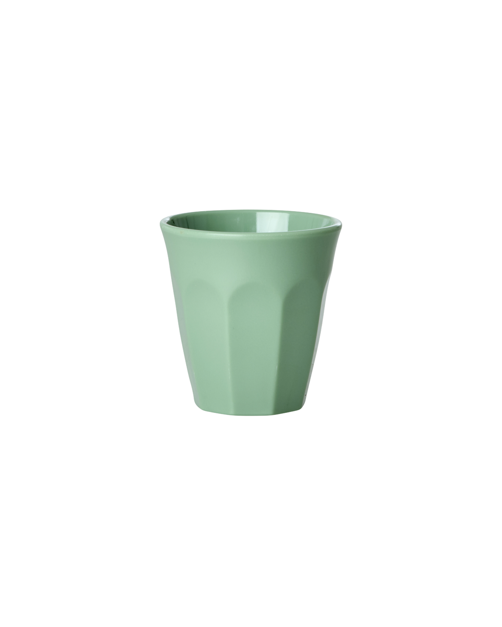 Green cup on a white background
