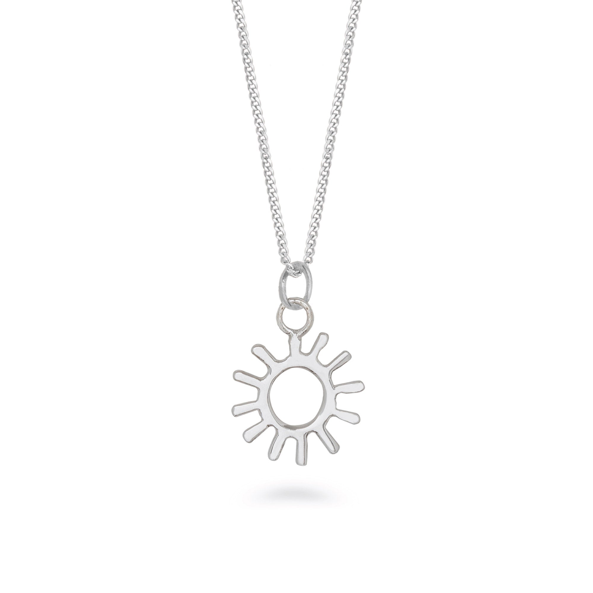 Sun Charm Necklace Sterling Silver