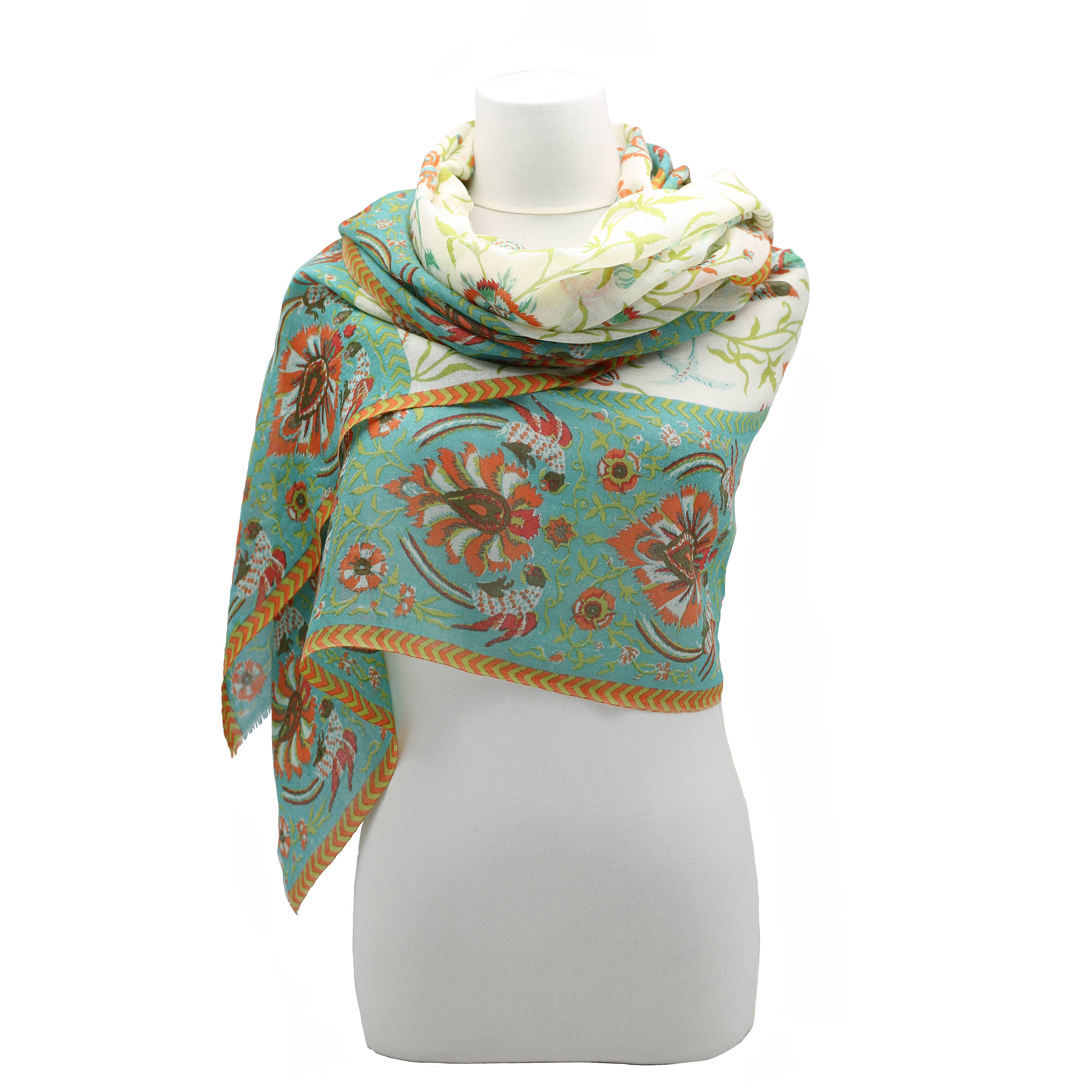 Ottoman Orange Bird of Paradise Wool Stamen Stole