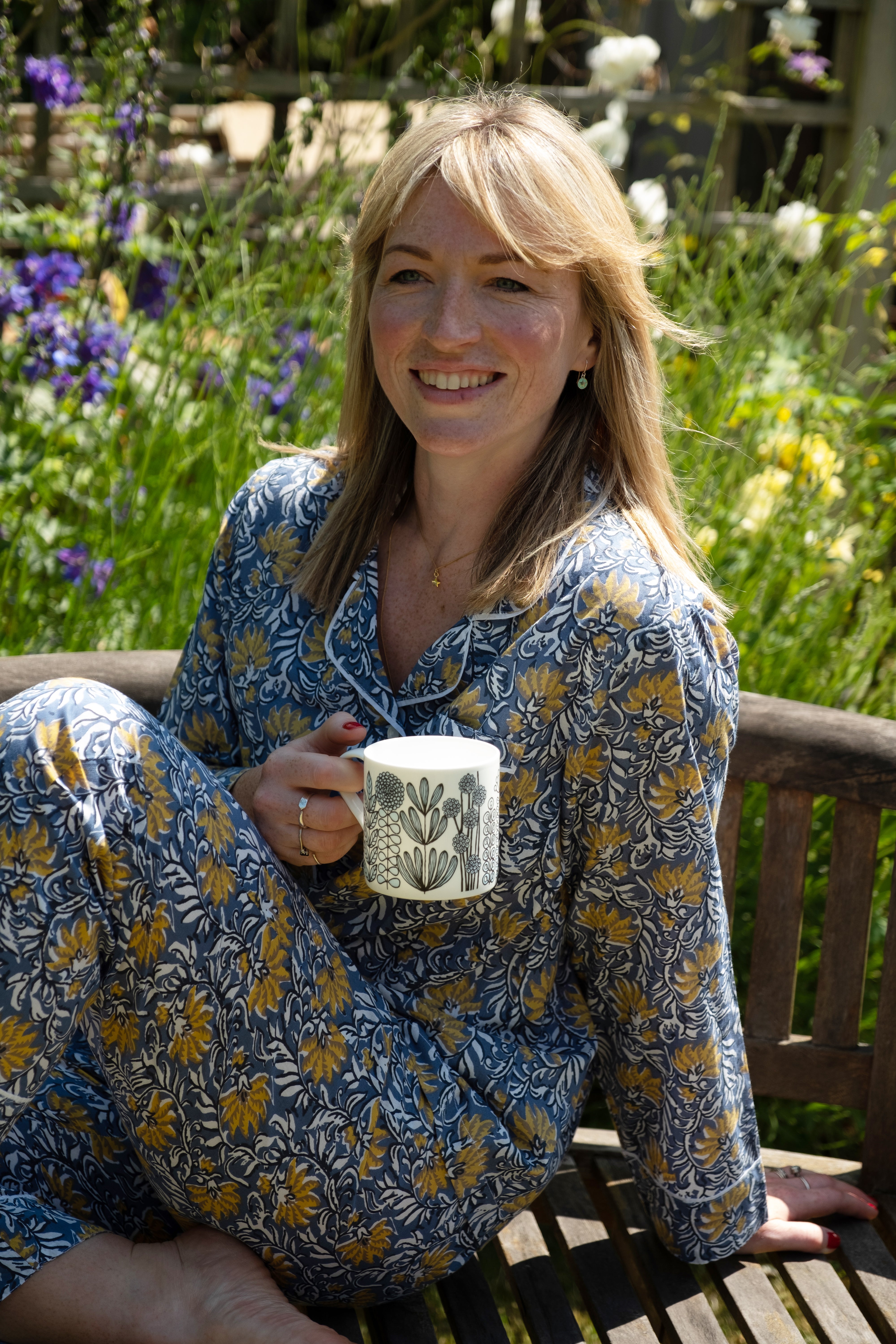 Jaipur Blue & Yellow Cotton Pyjamas