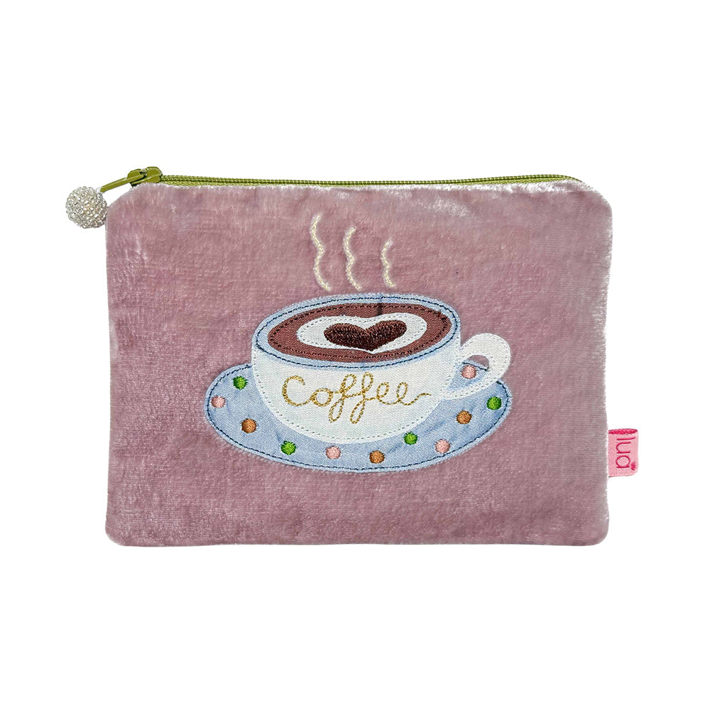Coffee Velvet Coin Purse Pink