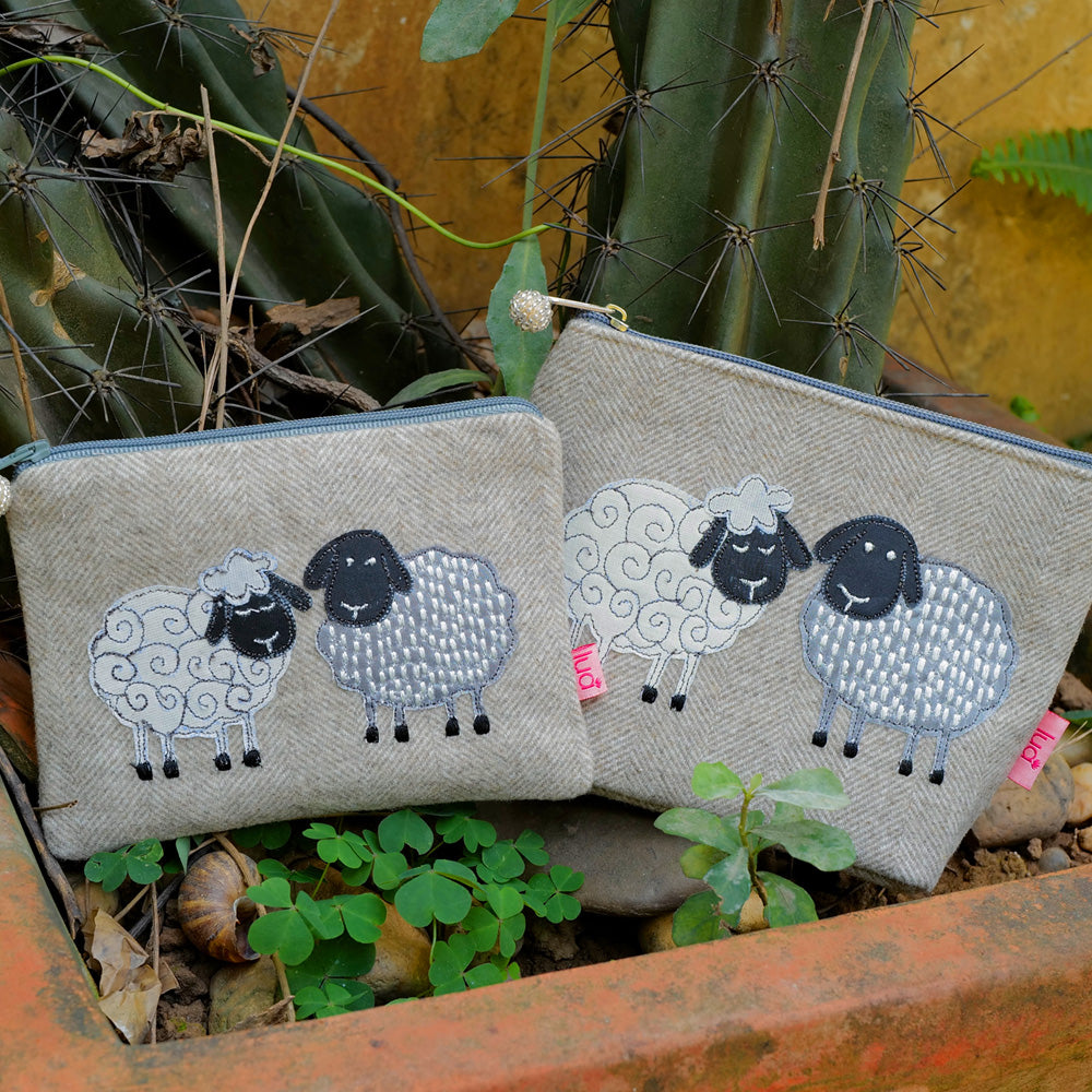 Herringbone - Natural Sheep Cosmetic Purse