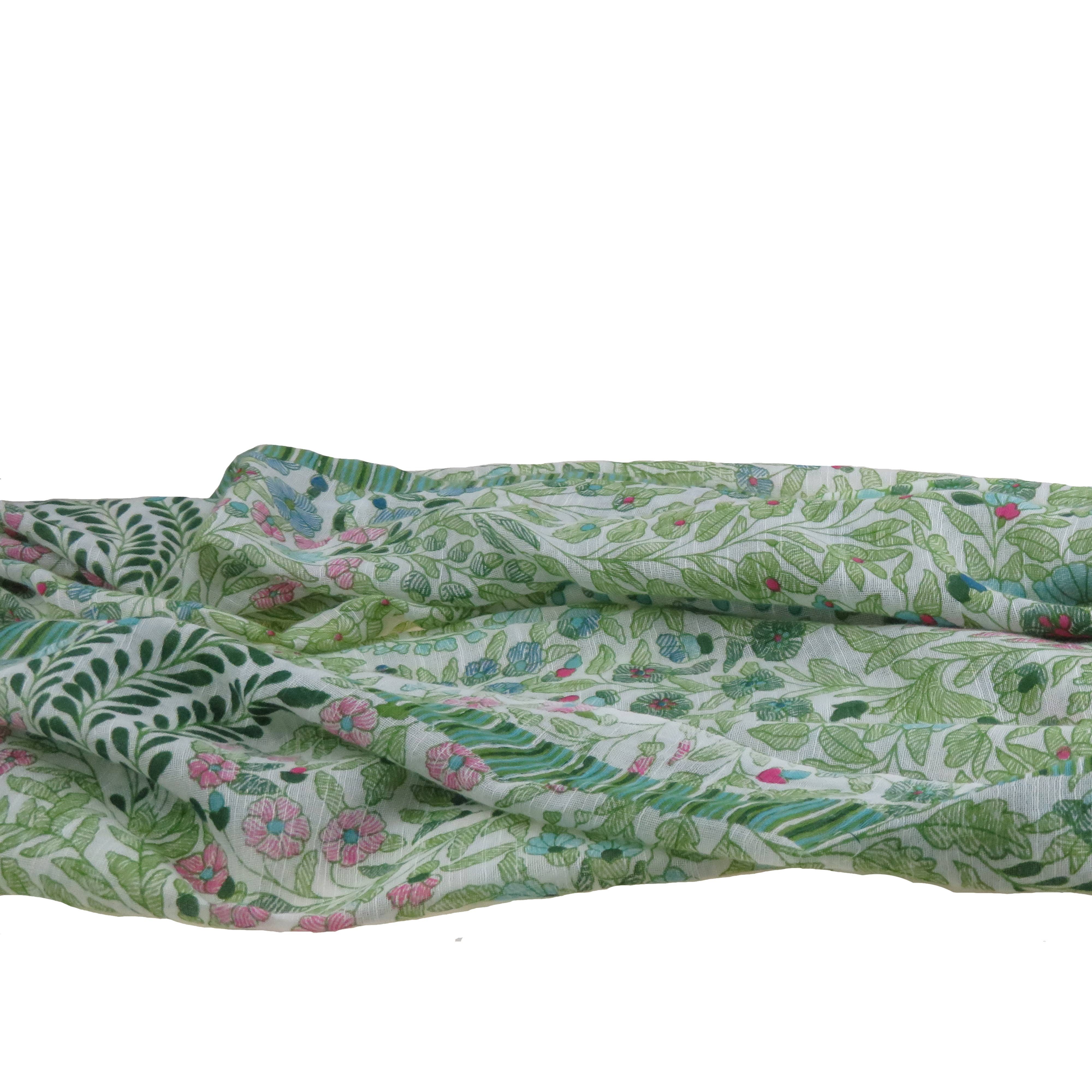 Pastoral Pareo Stole in Cotton Green