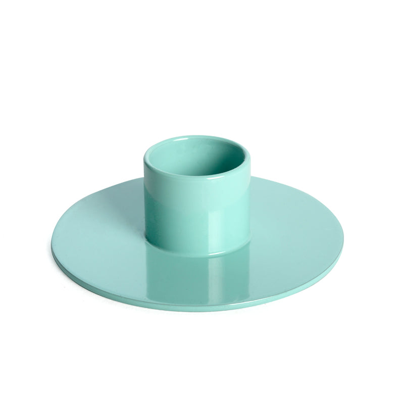 Turquoise candle holder on a white background