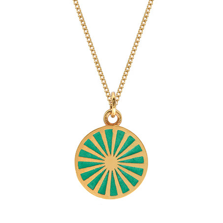 green wheel design in gold vermeil