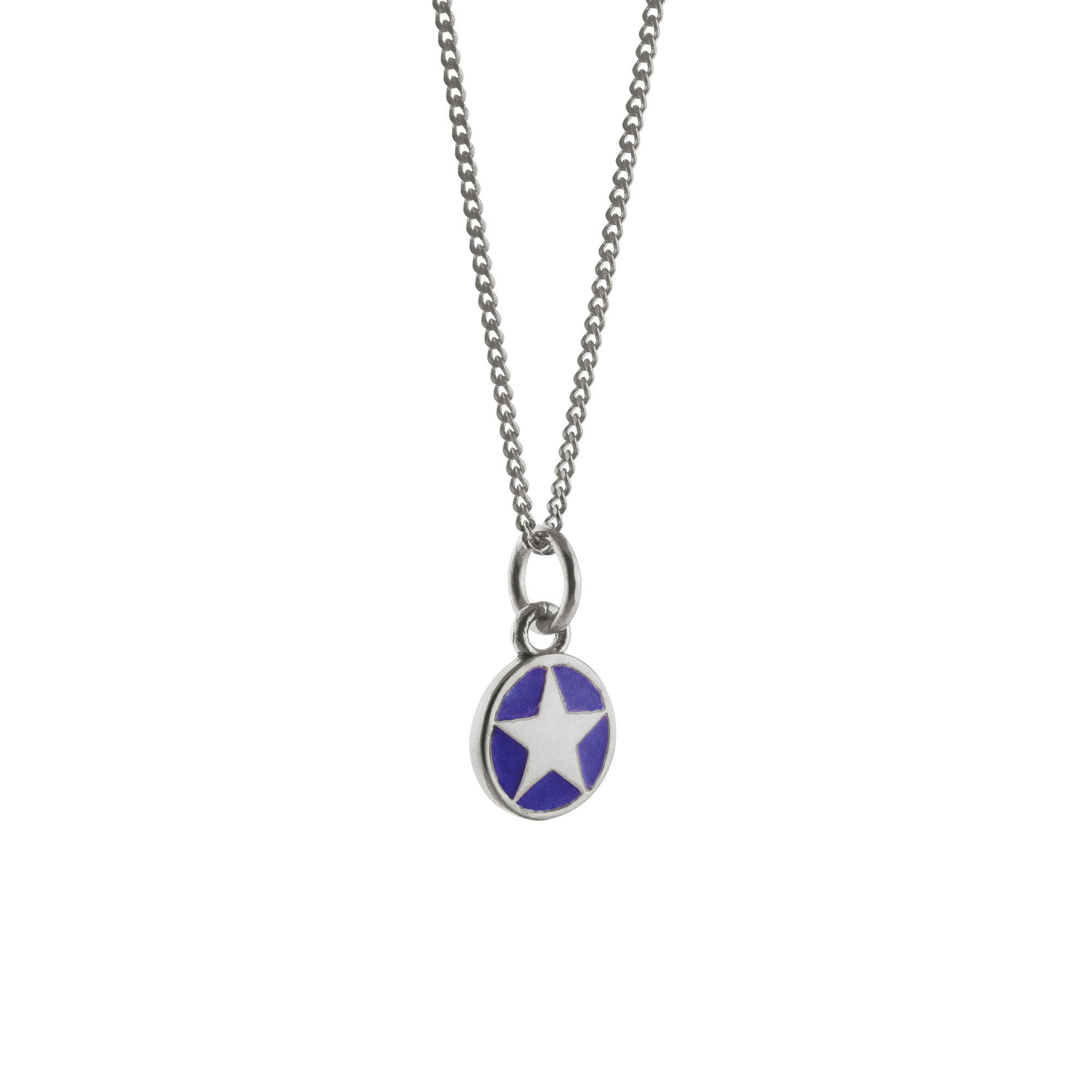 Sterling silver star enamel necklace