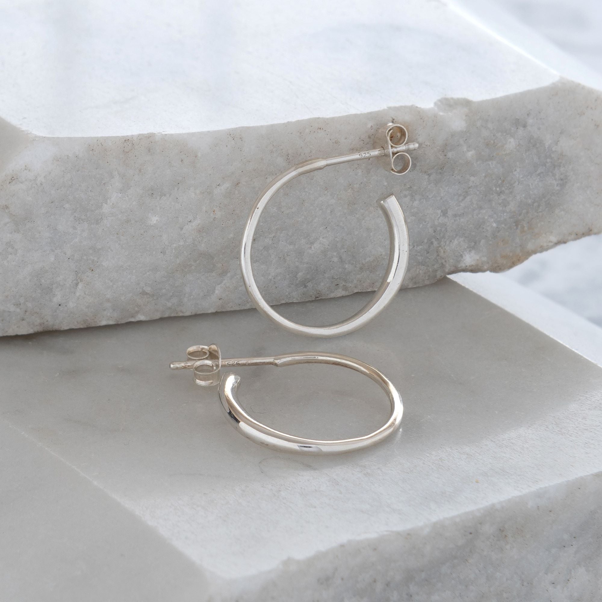 Half Hoop Earrings Sterling Silver