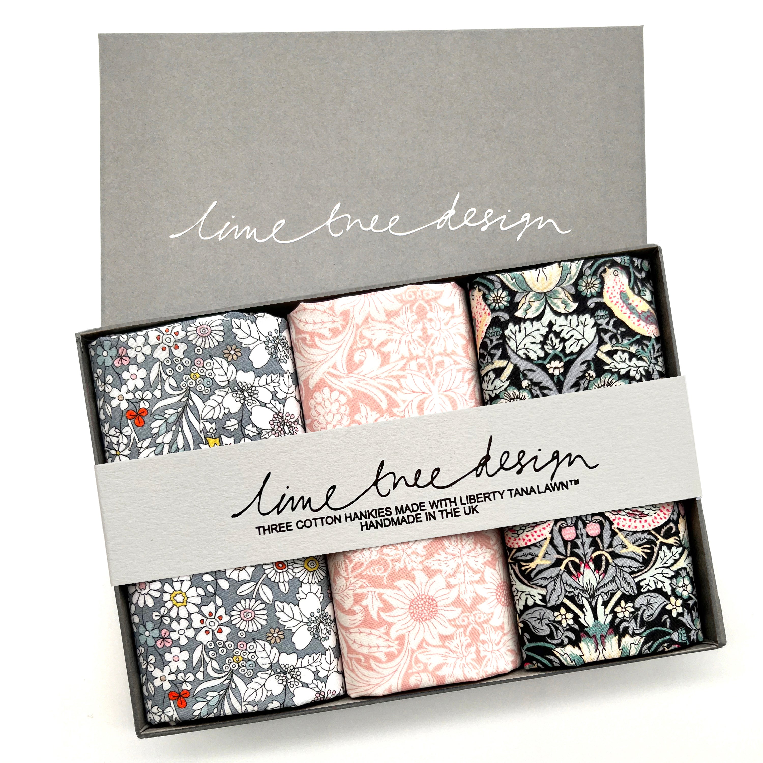 William Morris printed liberty of London fabric hankies for mothers day or for men