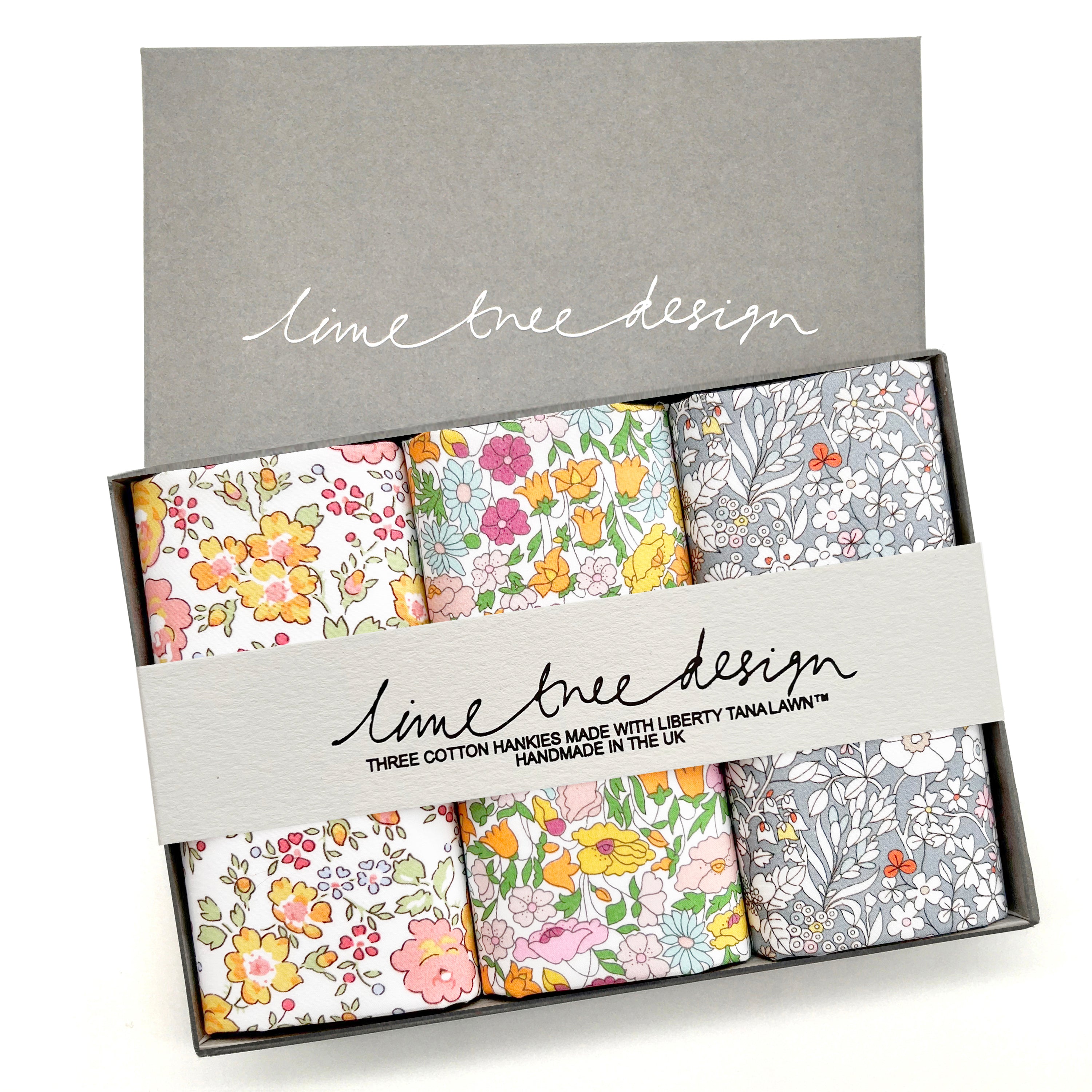 Saffron set of 3 liberty of London hankies and pocket squares