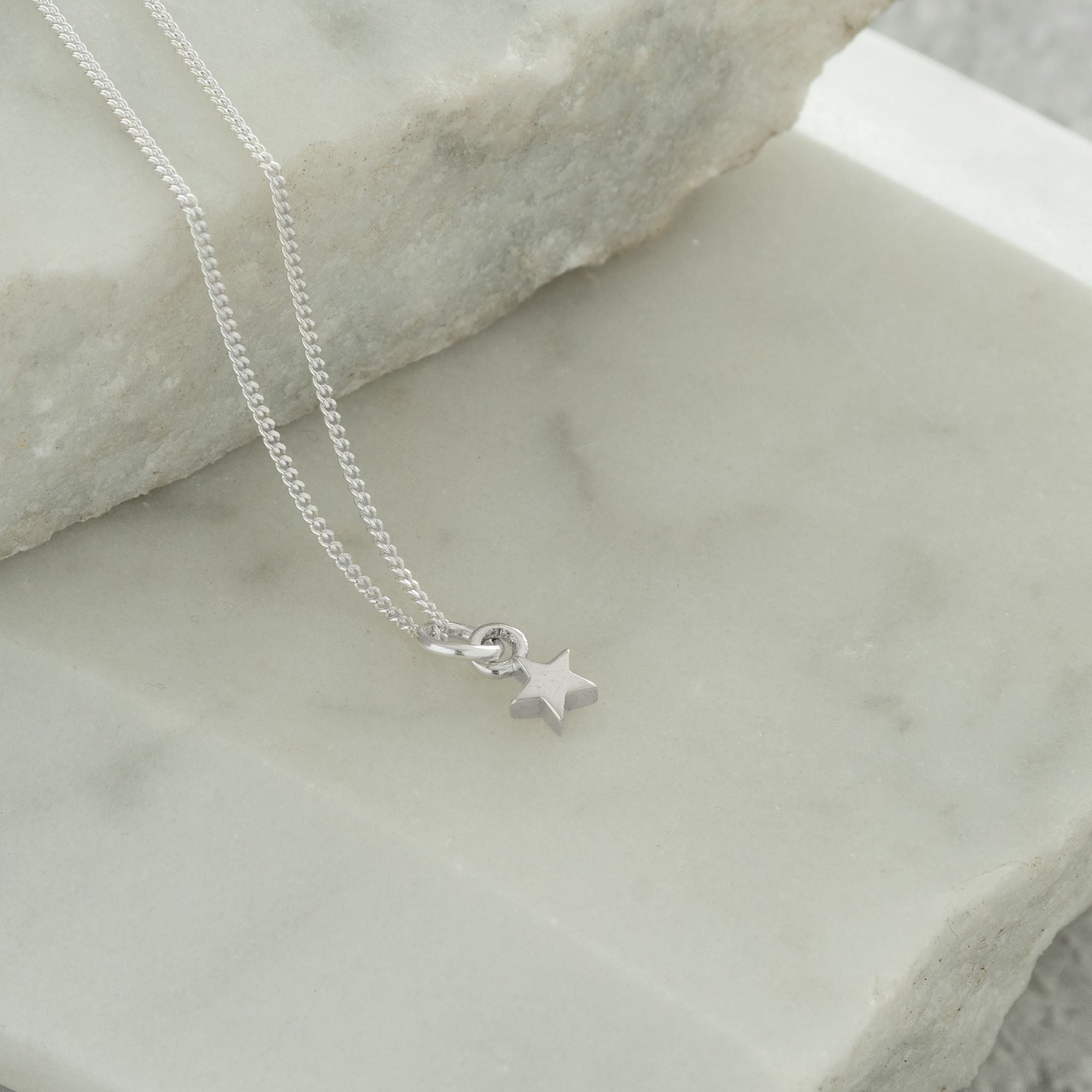 mini star necklace in sterling silver