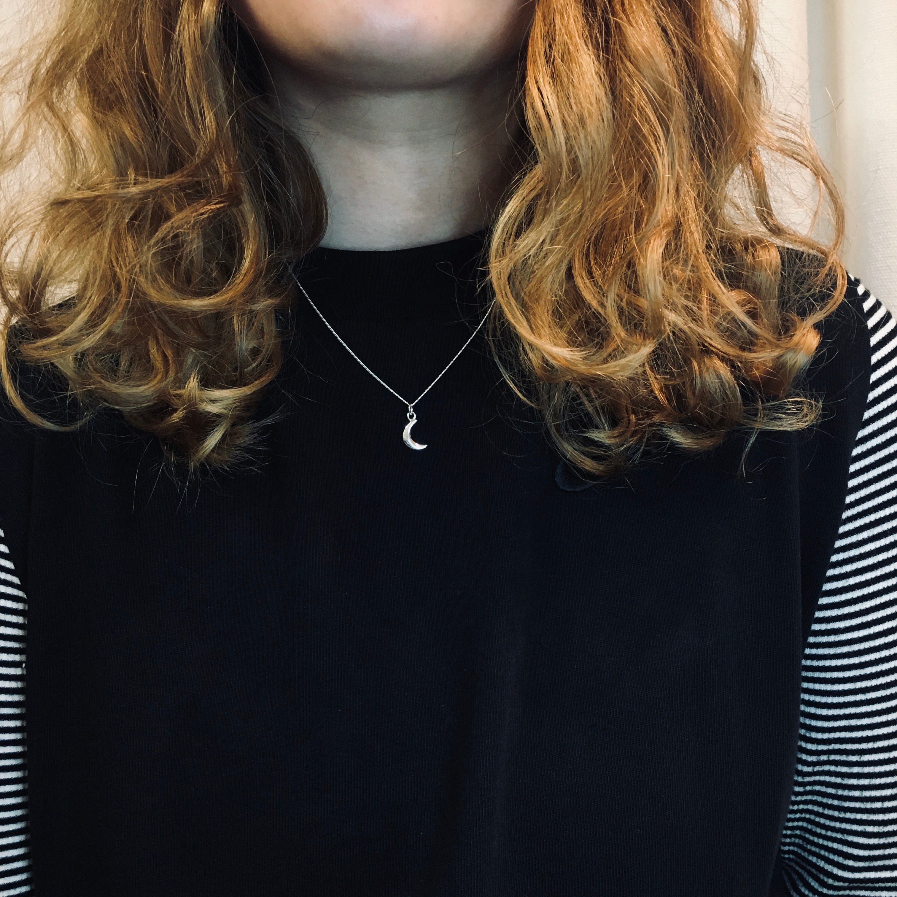 silver moon necklace