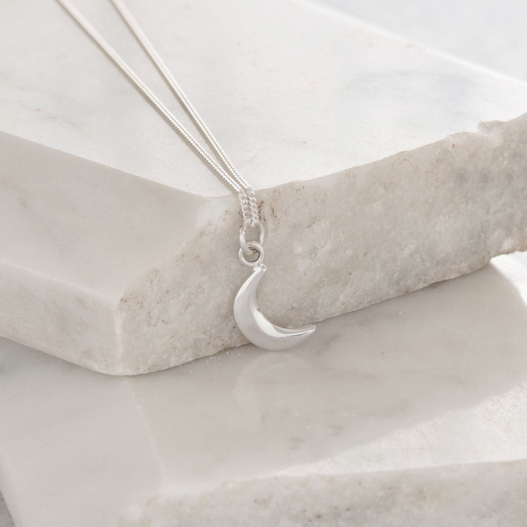 silver moon necklace
