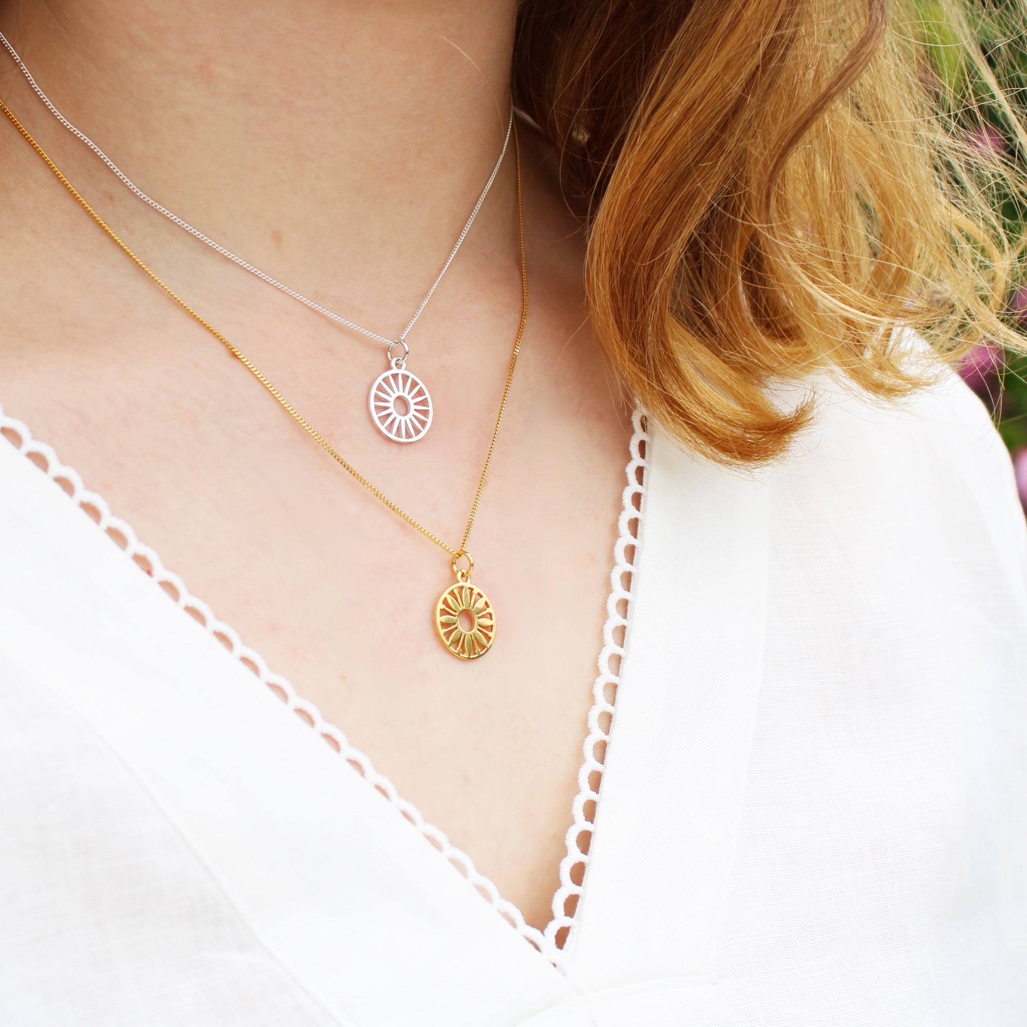 Flower Power Token Charm Necklace