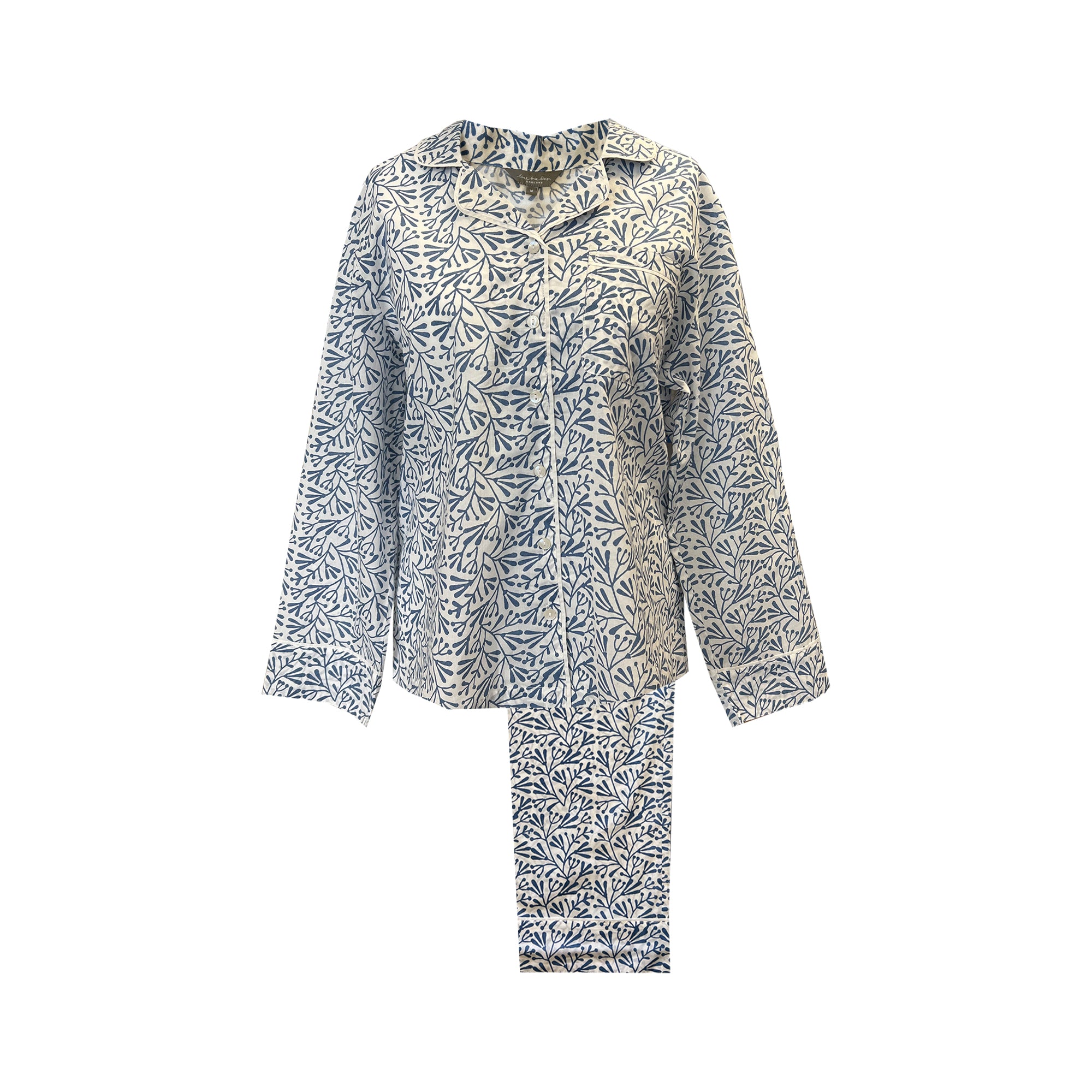 blue bud cotton pyjama set