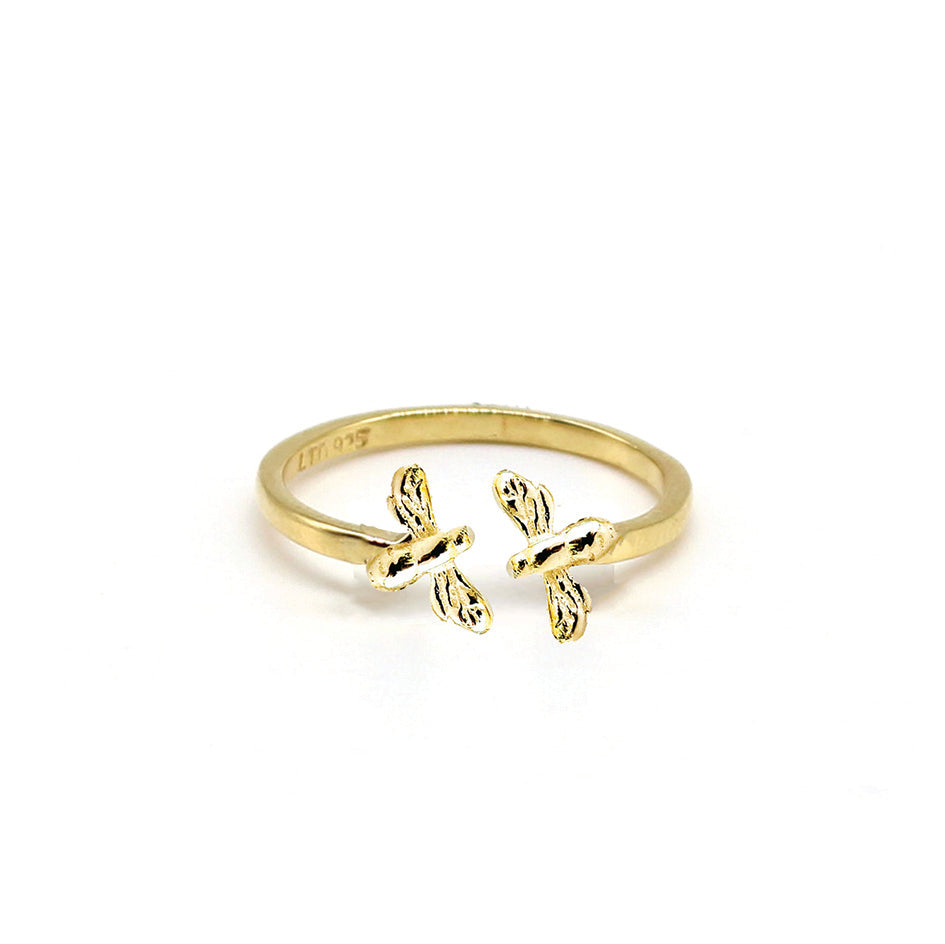 mini bee adjustable gold vermeil ring