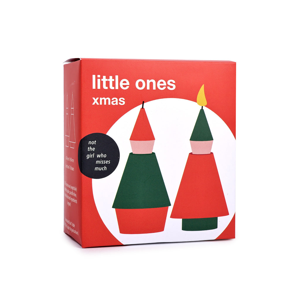 Product packaging for 'little ones xmas' with Christmas-themed design on a white background