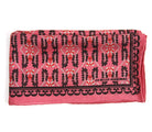 Pink fabric with black floral pattern and 'Les Belles Vagabondes' branding on a white background