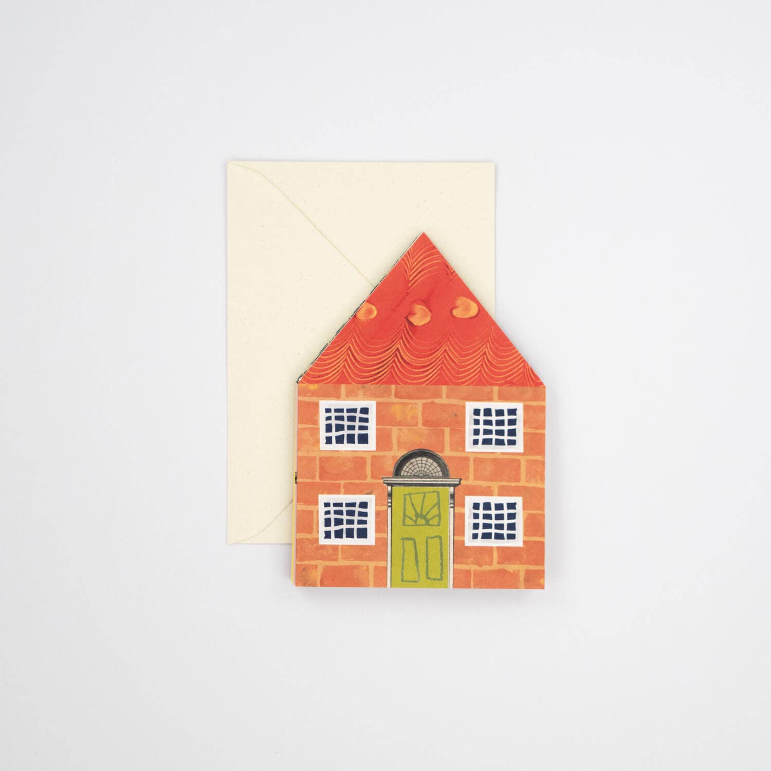 Card with a house design on a white background