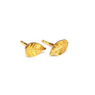 Leaf Stud Earrings Gold Vermeil