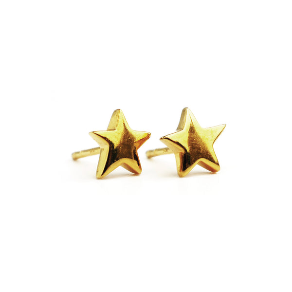 Star Stud Earrings Gold Vermeil