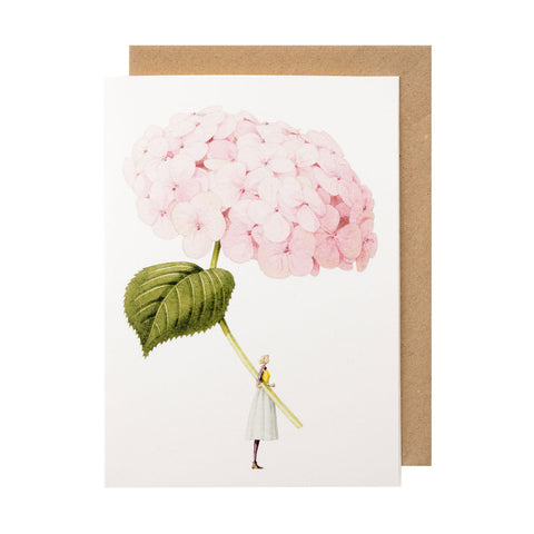 Pale Pink Hydrangea - Greeting Card Laura Stoddart