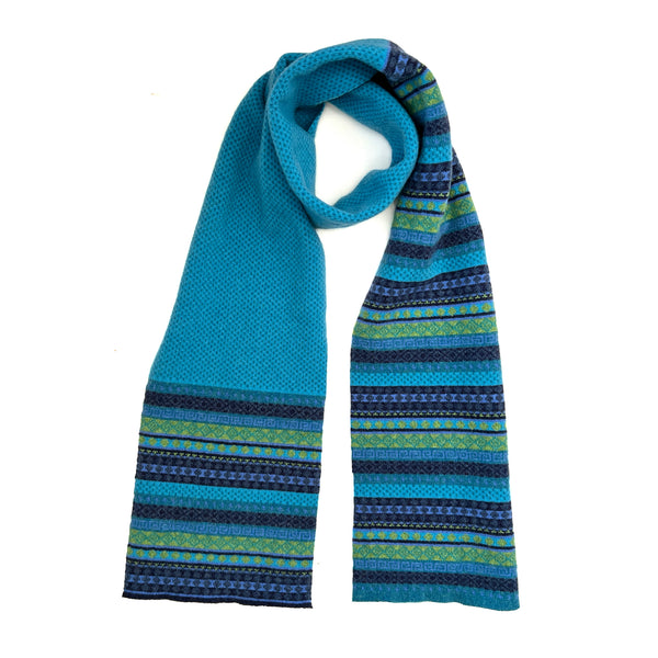 merino wool scarf in blue 