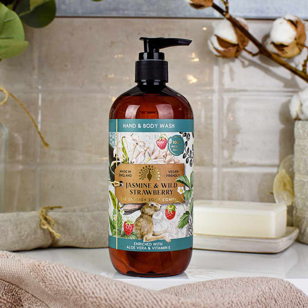 English Soap Company Hand and Body Wash Jasmine and Wild Strawberry