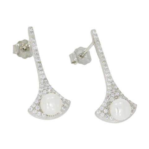 Limited Edition Long Bar Pearl Earrings