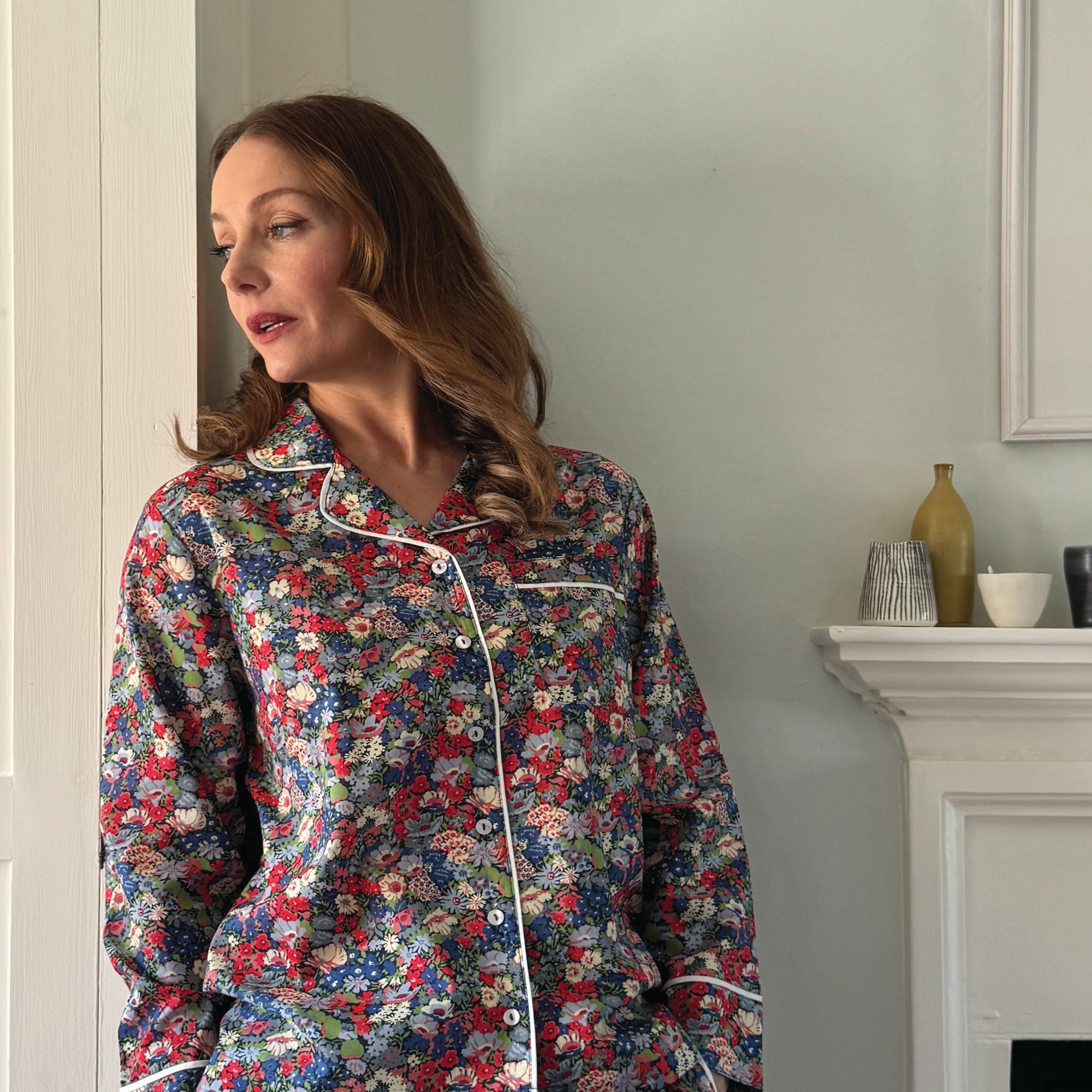 Liberty Pyjamas Red & Blue Thorpe