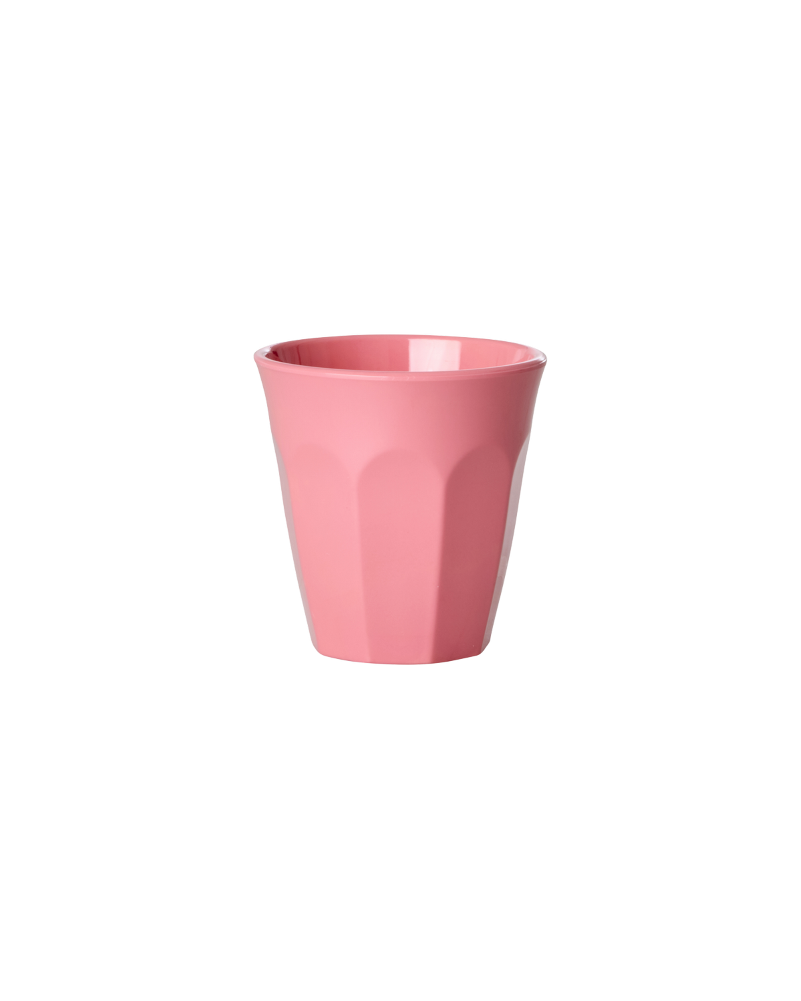 Pink cup on a white background