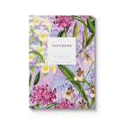 Notebook with floral design on a white background