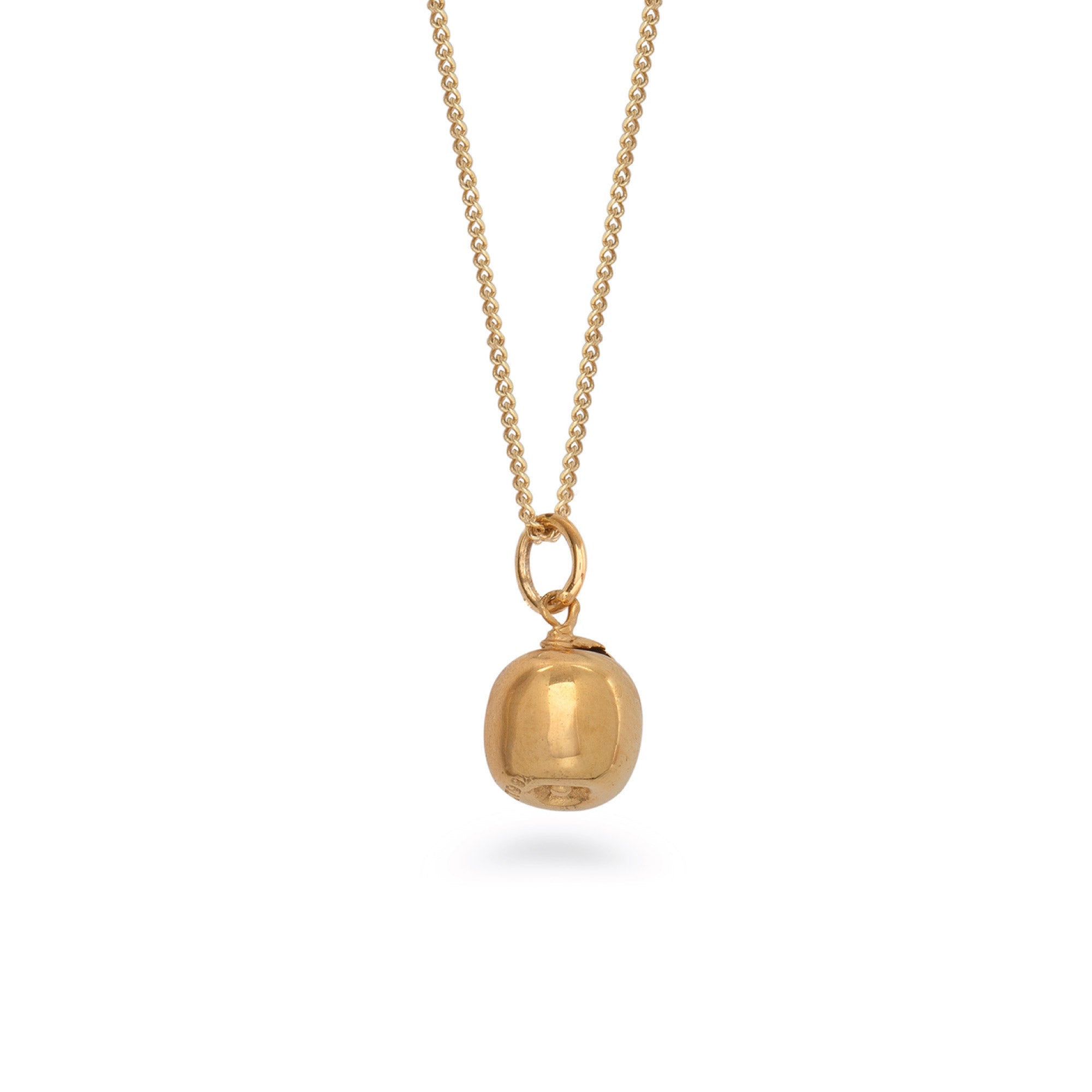 Apple Pendant Necklace Gold Vermeil