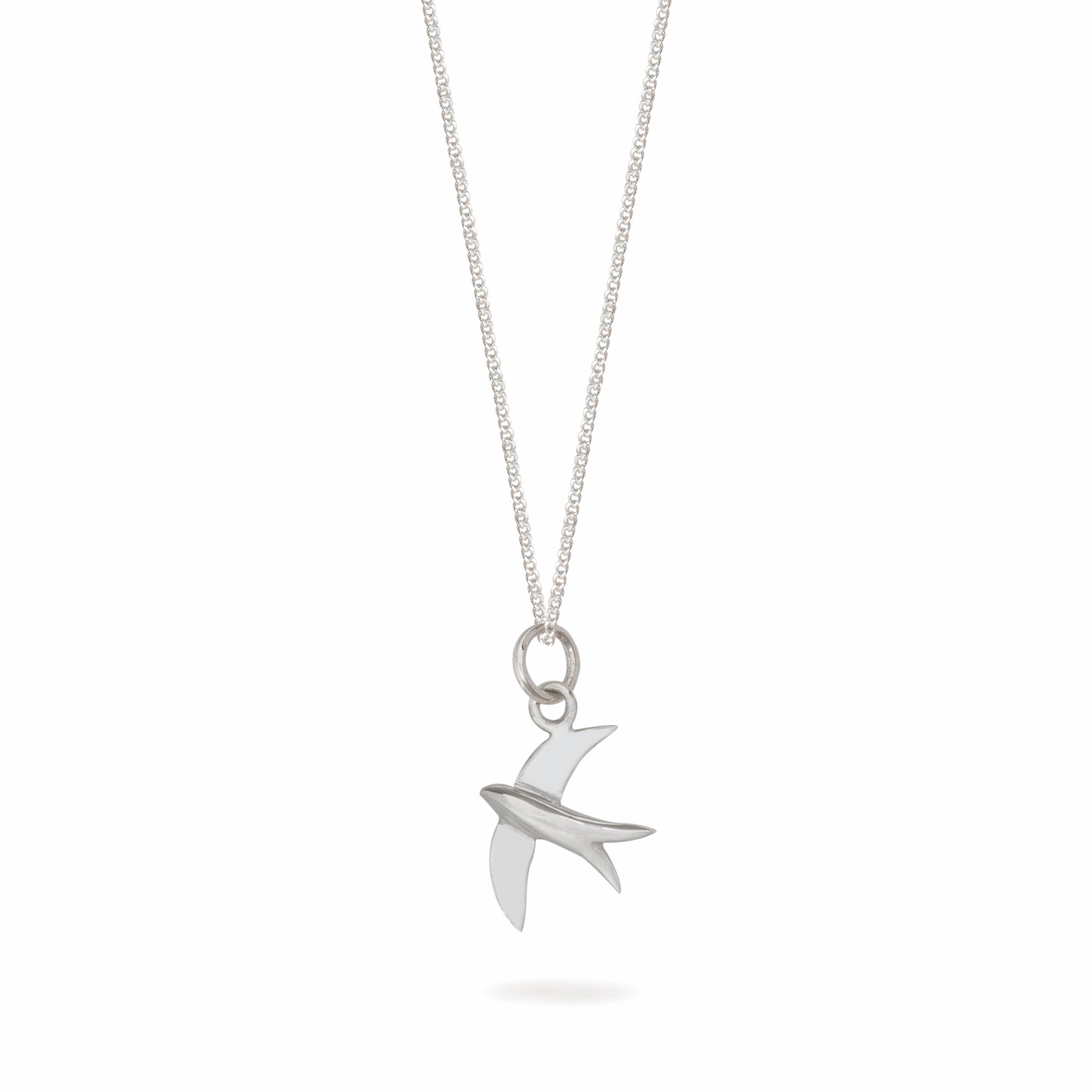 Swallow Charm Necklace Sterling Silver