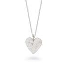 Hammered Heart Pendant Necklace Sterling Silver