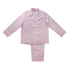 Pink pajama set on a white background