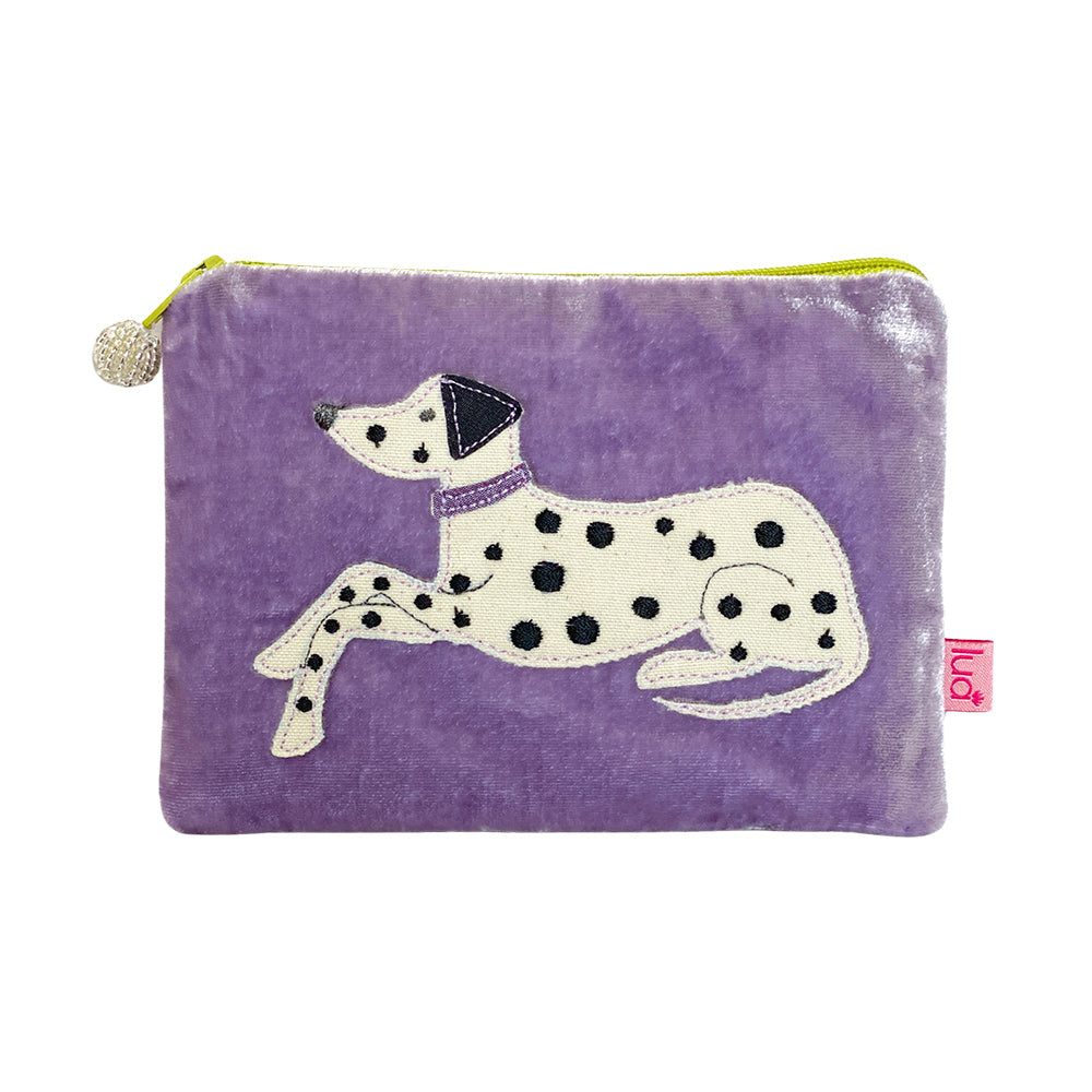 Dalmatian Velvet Coin Purse Lavender