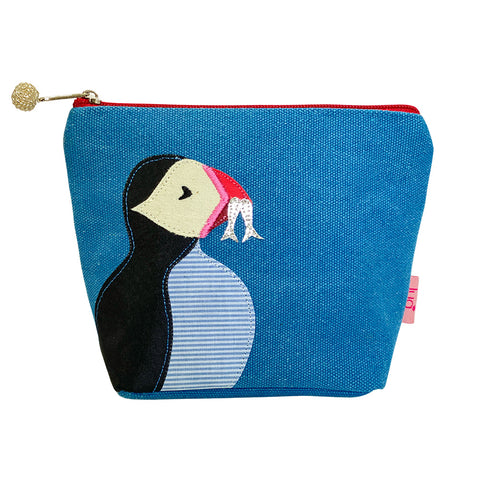 Chunky Puffin Ocean Blue Cosmetic Purse