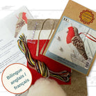 Showing what is included in the robin decoration kit. 