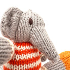 Grey Knitted Elephant with Orange swimsuit 