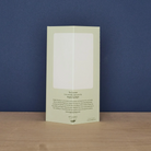 Card with text against a blue background