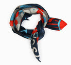 Colorful scarf with abstract pattern on a white background